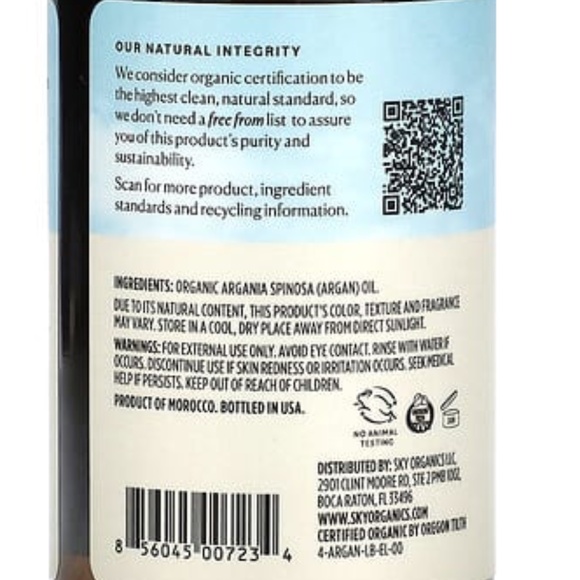 Sky Organics Argan Oil for Hair 4oz  New - Picture 4 of 4